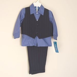 18mos Pinstripe slue suit set with vest